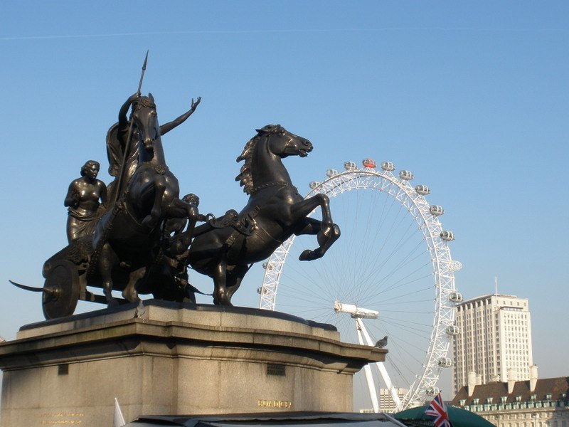 Ancient Queen of England Boudicca and the London Eye